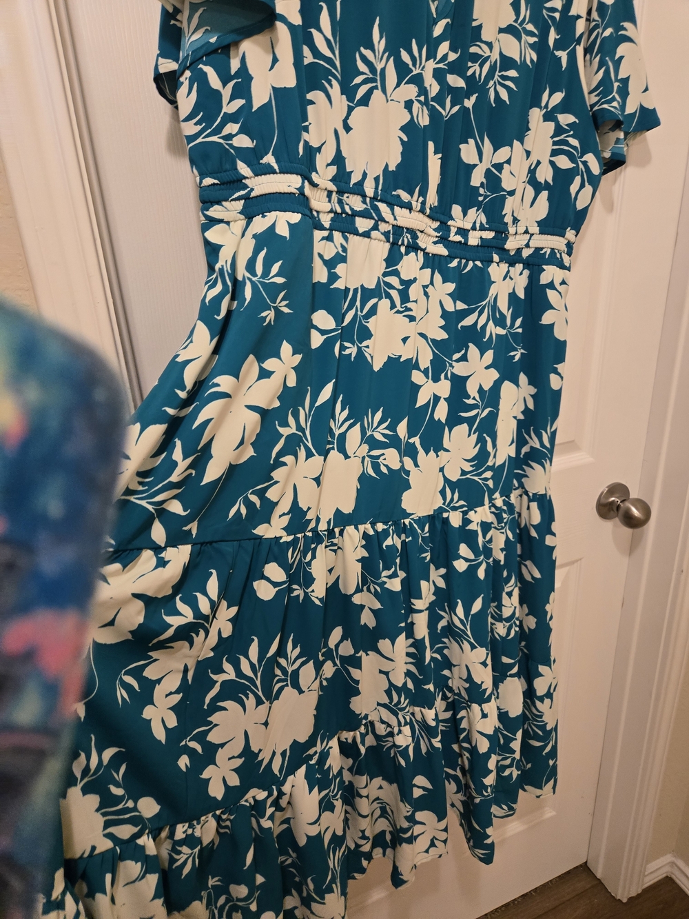 torrid Teal Floral Maxi Dress with Cream Blooms - Picture 6 of 15